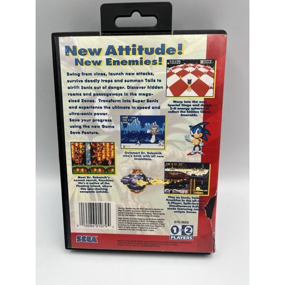 Sonic the Hedgehog 3 (Sega Genesis, 1994) Authentic With Box Tested & Works main image 5
